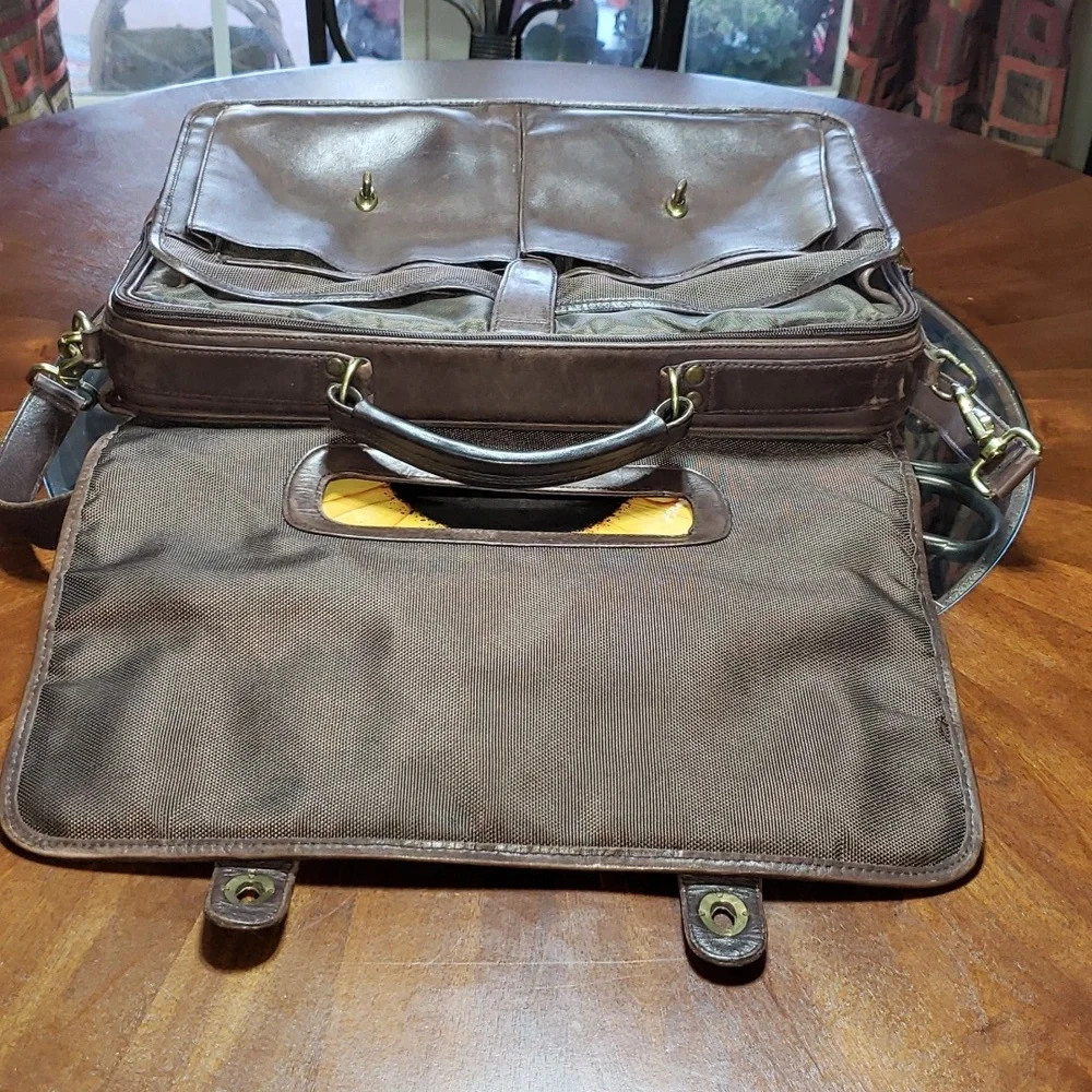 💘🖤💘 Green Fields Shafmaster Brown Full Grain Leather Messenger Barrister Bag